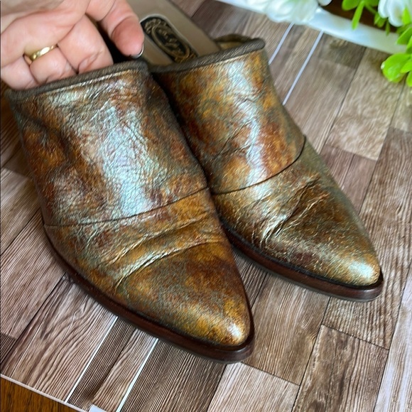 Brown Distressed Leather Slip-On Loafers main image 4